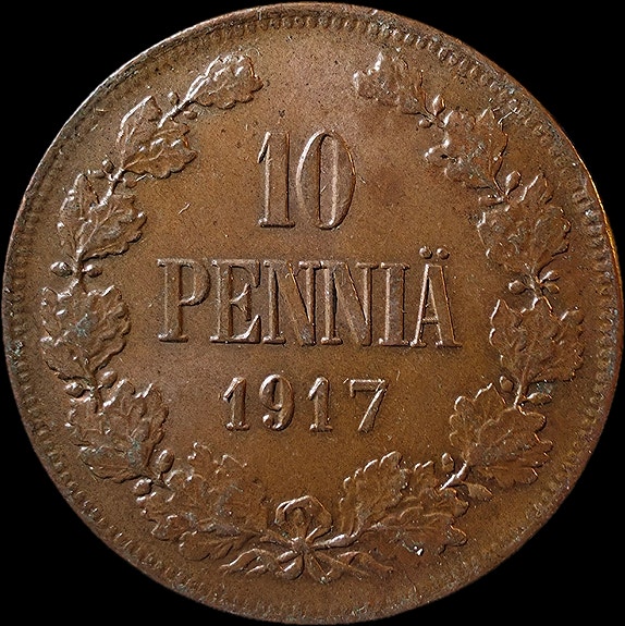 10 penniä 1917 II