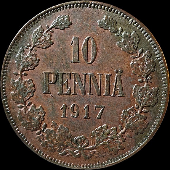 10 penniä 1917