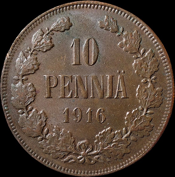10 penniä 1916