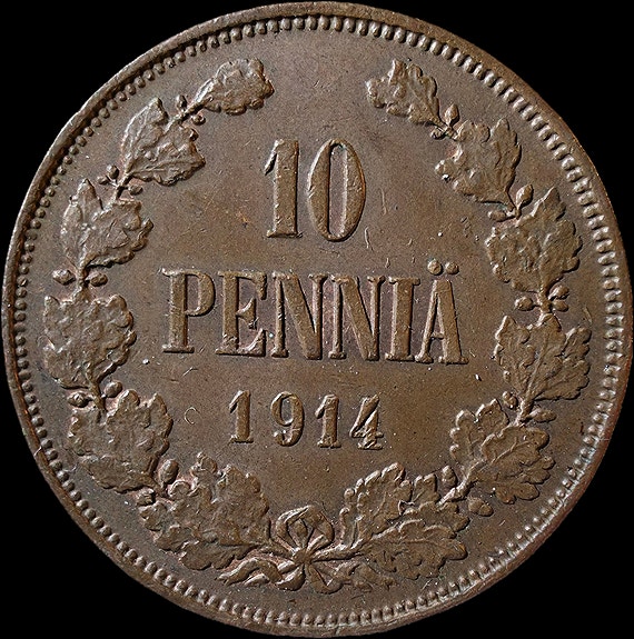 10 penniä 1914