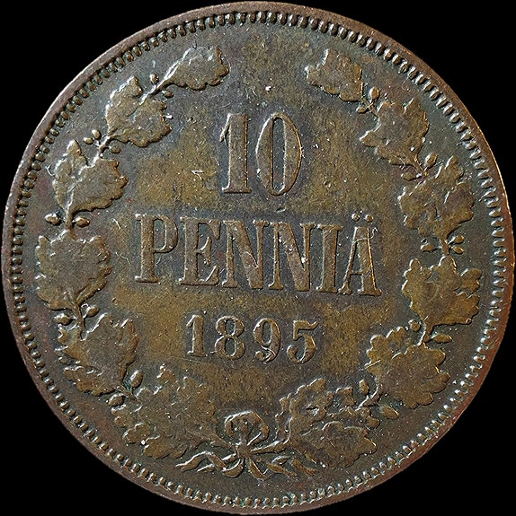 10 penniä 1895