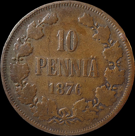 10 penniä 1876