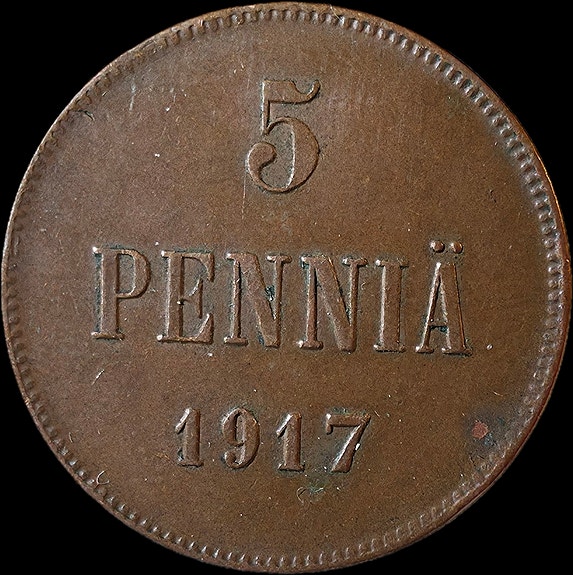 5 penniä 1917 II