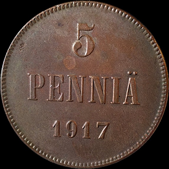 5 penniä 1917