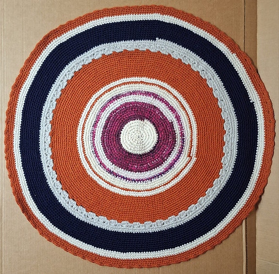Pyöreä värikäs villamatto 87x87 cm