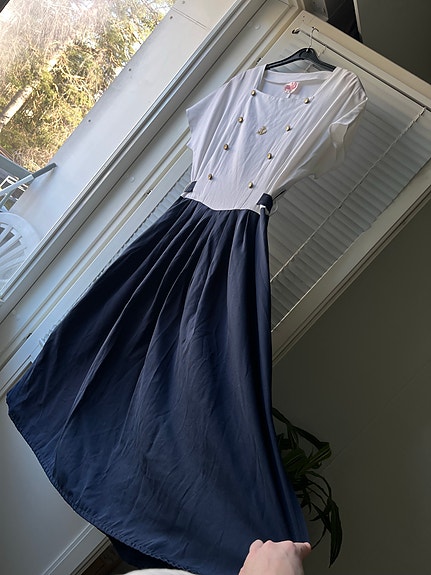 80-luvun vintagemekko sailor 40/42
