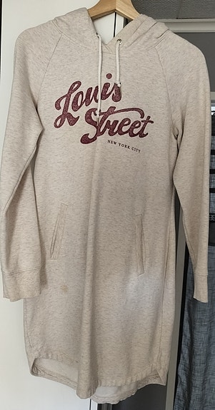 Pitkä beige huppari S