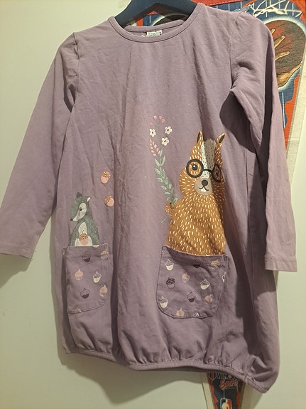 Lasten tunika koko 116 violetti tytöille Lindex
