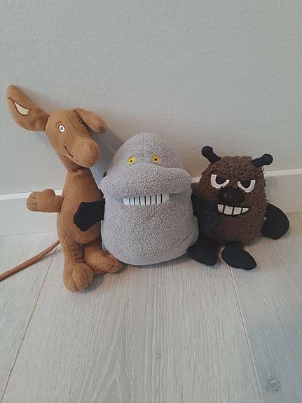 Muumi pehmolelut Haisuli, Mörkö ja Nipsu