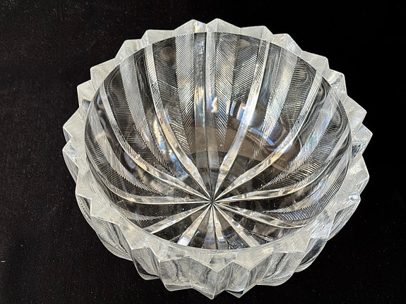 Nuutajärvi iso kristallimalja halk. 20 cm