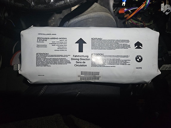 BMW E46 Kojelaudan airbag