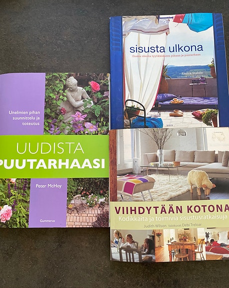 Puutarha- ja sisustuskirjat 3kpl