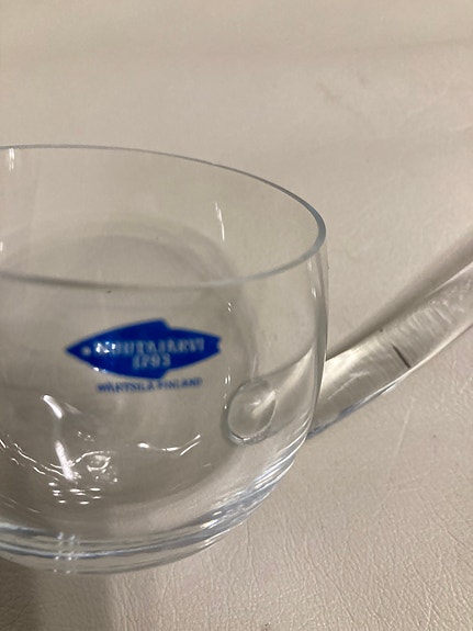 Nuutajärvi Fiesta sarjan lasinen boolikauha Nuutajärven tarralla