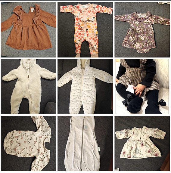 Iso vauvan vaatepaketti tytölle & unisex (koot EUR 50–74, noin 50–60 kappaletta)