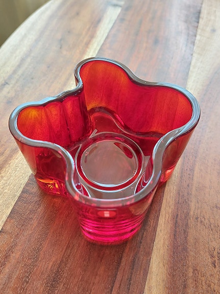 Iittala Aalto kynttilälyhty punainen
