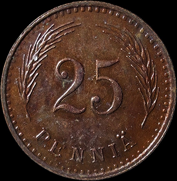 25 penniä 1940 Cu