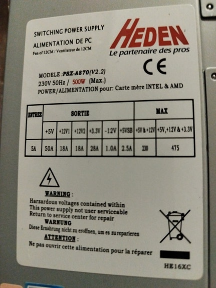 Heden PSX‑A870 (V2.2) – virtalähde
