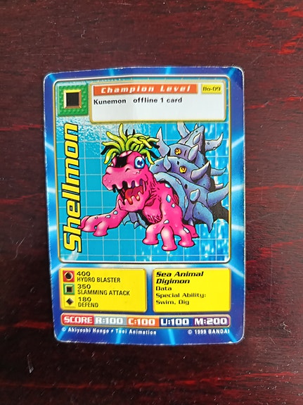 Digimon TV-Sarjasta tuttu Shellmon kortti