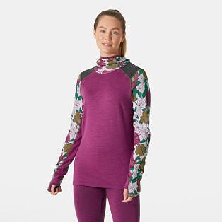 Lifa Merino Midweight Blc Hoodie - naisten aluspaita Helly Hansen XS - XL