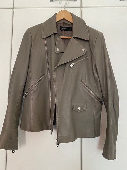 Zara Woman nahkatakki M harmaa