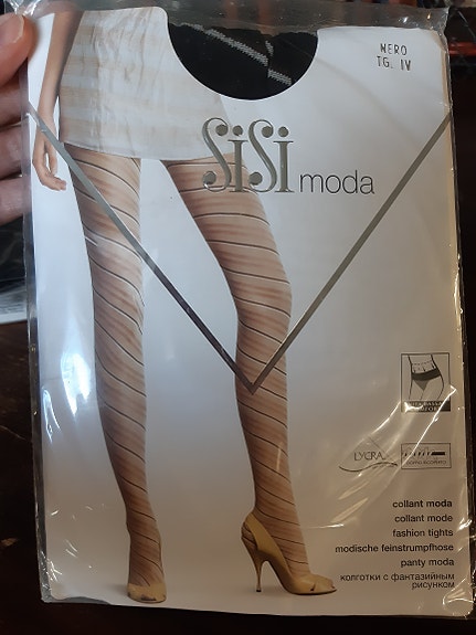 Raidalliset sukkahousut koko 4 = XL