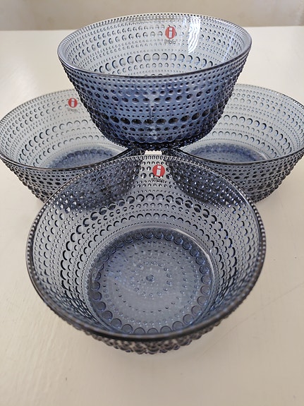 Iittala Kastehelmi kulhot sininen/sade