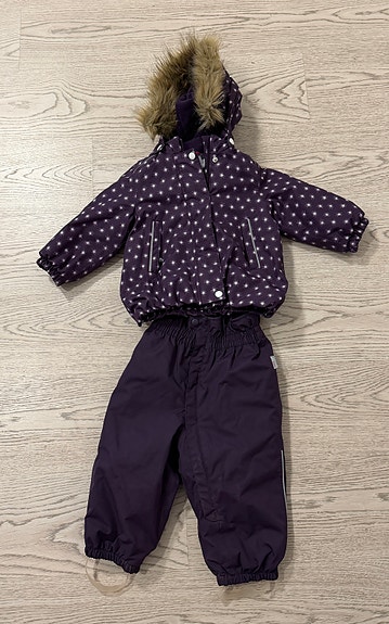 Reima Reimatec toppatakki ja toppahousut (koko 80) violetti