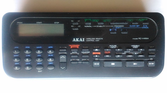 Akai wireless remote control unit model RC-V466A - alkuperäinen kaukosäädin