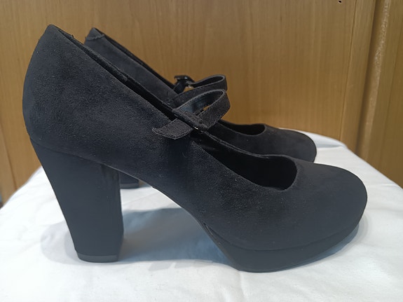 Din Sko 39/25 "mokka" platform tolppa korkokengät