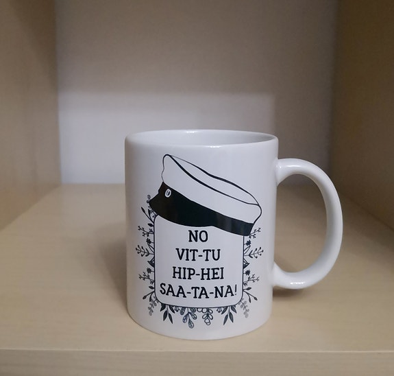 Iloinen ylioppilas muki