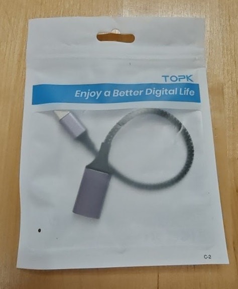 TOPK USB-OTG -adapteri, USB-A naaras - USB-C uros, USB 3.0
