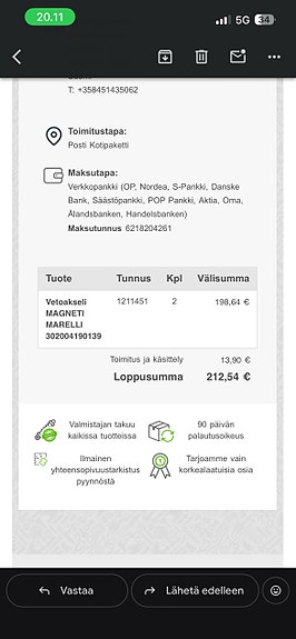 BMW vetoakselit (Magneti Marelli)