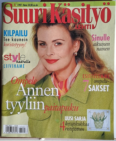Suuri Käsityö Lehti vuosikerta 1997, monipuolisia ohjeita retro-käsitöihin