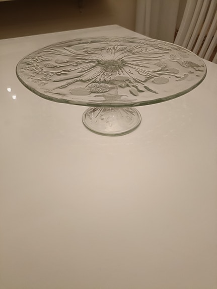 Lasisinen Nuutajärvi kakkulautanen n.30cm