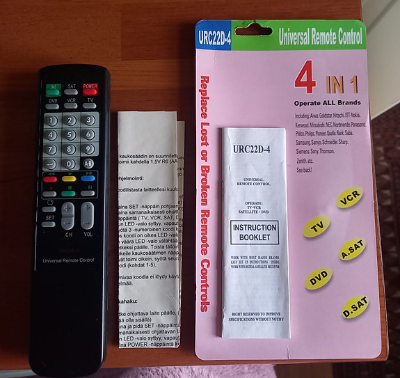 Universal Remote Control kauko-ohjain URC22D-4, käyttämätön