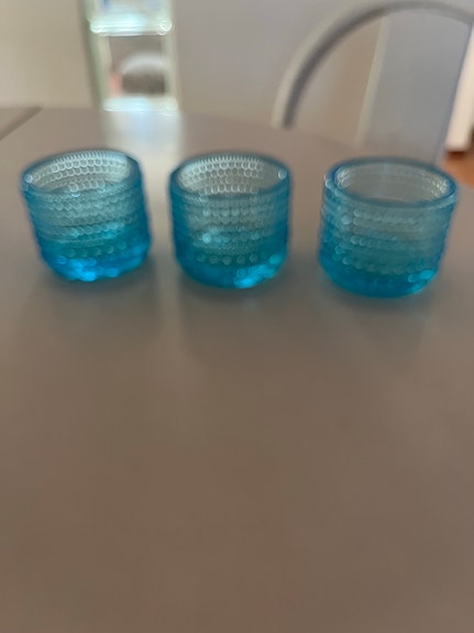 Iittala Kastehelmi tuikkukupit turkoosi 3 kpl