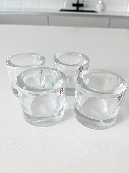 4 kpl Iittala Kivi kirkas lasi tuikkukipot