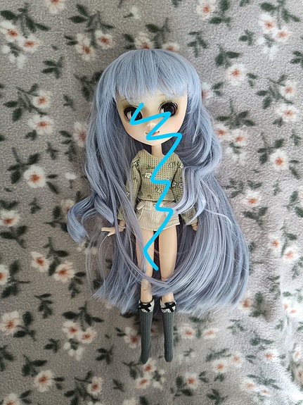 Sininen peruukki 8-9"