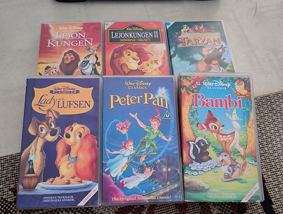 Disney VHS-kasetit 6kpl