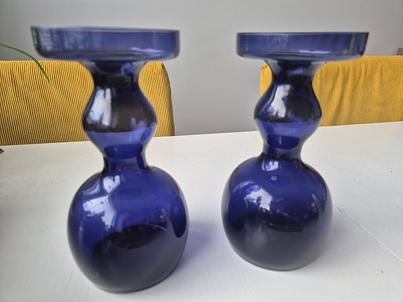 Oiva Toikka Nuutajärvi sininen maljakko 2kpl