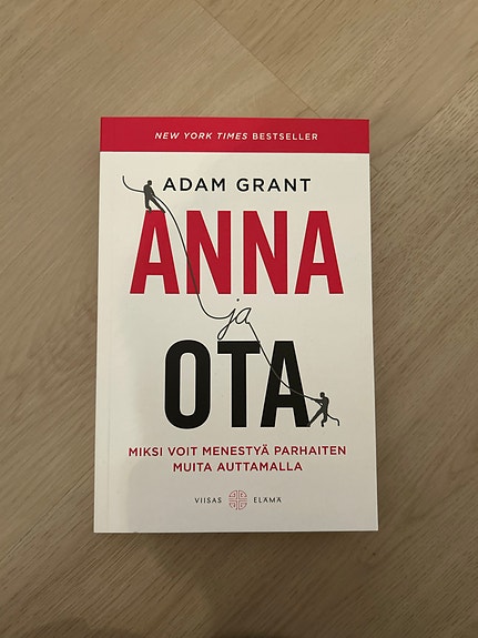 Adam Grant: Anna ja ota - kirja (suomi)