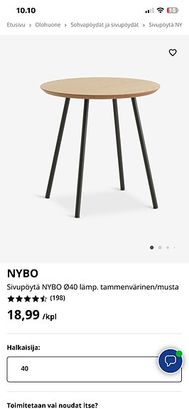 Jysk pieni pyöreä pöytä, uusi