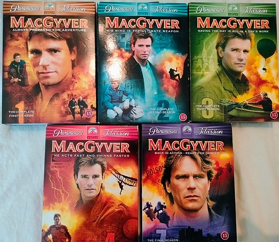 MacGyver kaudet 1,2,3,4,7 dvd