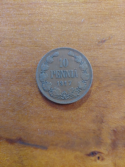 10 penniä kolikko 1917