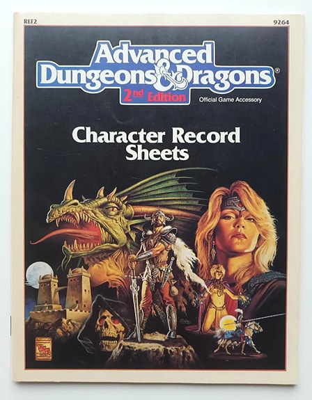 Advanced Dungeons & Dragons 2nd Edition Character Record Sheets