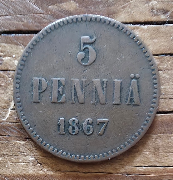 5 penniä 1867