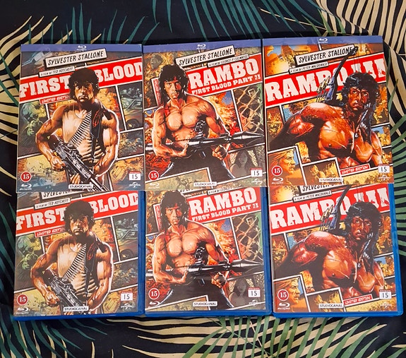Rambo 1-3 Blu-Ray elokuvat Comic Book Collection