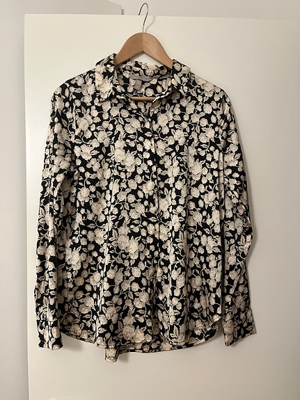 H&M kukkakuvioinen paita L kirjava polyesteri