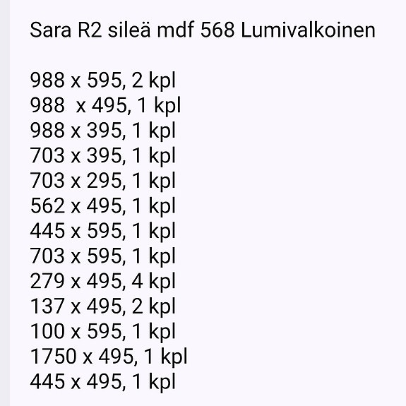 Jeld-Wen Sara R2 sileä mdf 568 lumivalkoinen ovilevyt eri kokoja