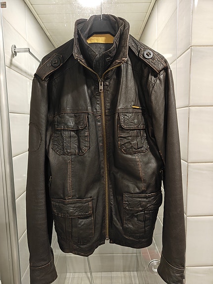 Superdry nahkatakki M ruskea